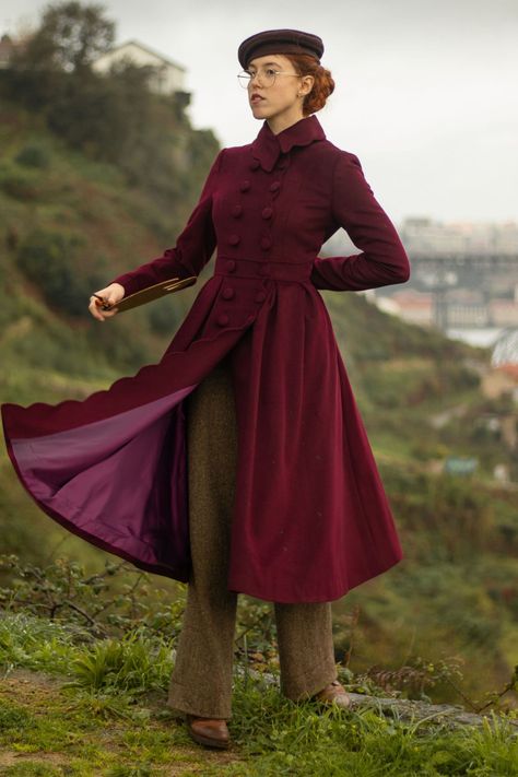 Stay cozy and fashionable this winter with the elegant Burgundy Princess coat. Embrace the season in style with this timeless piece.  SKU 4813  Link in bio   #winterfashion #stylishcoats #luxuryouterwear #WoolCoat #PrincessCoat #Xiaolizihandmade Winter Wool Dress, Wool Dress Coat, Princess Coat, Luxury Outerwear, Wool Winter Coat, Long Wool Coat, Stylish Coat, Womens Jackets, Dress Coat