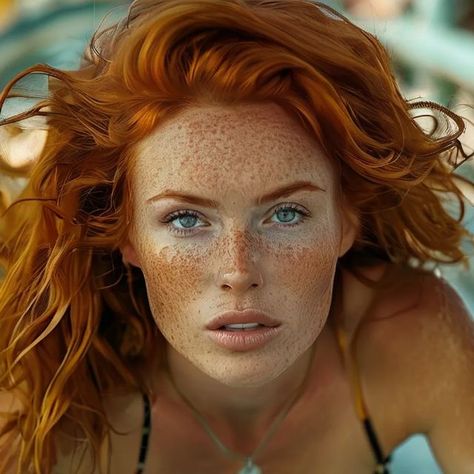 Eyebrows Redheads, Ginger Woman, Ginger Hair Dyed, Red Freckles, Redhead Hairstyles, Chasing Money, Redhead Model, Red Hair Green Eyes, Red Hair Freckles