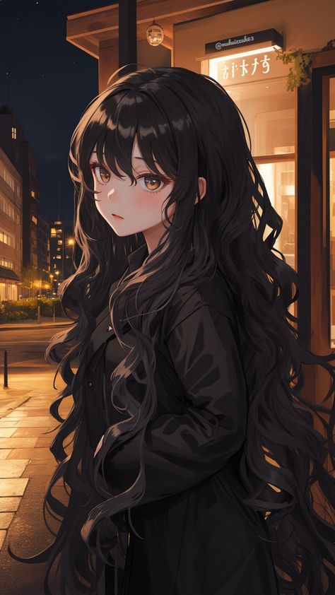 m~ Anime Character Girly, Cool Anime Girlies, Cute Anime Pics Wallpaper, Anime Girlies Black Hair, Anime Girlies Pfp Black, Cute Anime Pics Aesthetic, Anime Girlies Cute, Black Hair Girl Art, Girl Wallpaper Black