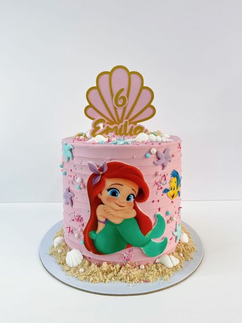 Ariel Cake Ideas, Little Mermaid Cake Ideas, Mermaid Cake Birthday, Ariel Mermaid Cake, Mermaid Cake Design, Ariel Cakes, Easy Birthday Party Decorations, Cake Ariel, Ariel Birthday Cake