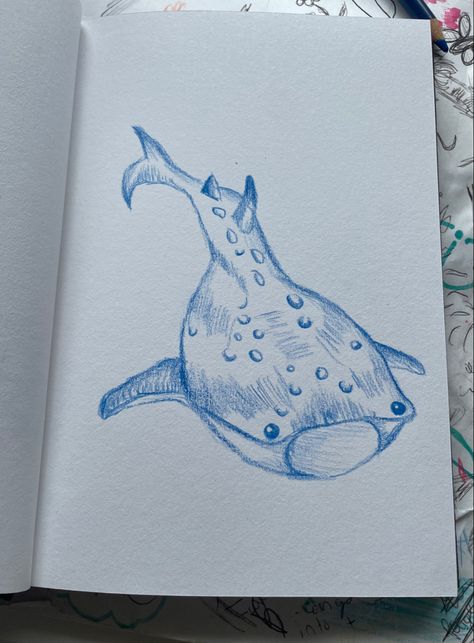 Whale Shark Simple Drawing, Whale Sharks Drawing, Shark Whale Drawing, Whale Shark Doodle, Blue Drawings Easy, Simple Whale Drawing, Ocean Drawing Easy, Blue Whale Drawing, Whale Shark Drawing