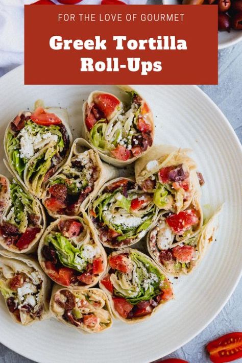 Greek Tortilla Roll-Ups Tomato And Spinach Pasta, Tortilla Rolls, Sundried Tomato, Vegetarian Lunch, Spinach Pasta, No Cooking, Vegetarian Cooking, Roll Ups, Healthy Lunch Recipes