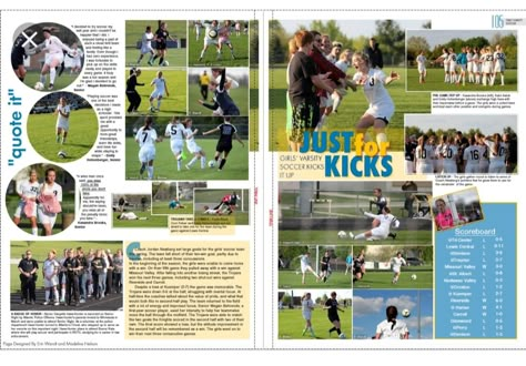 Soccer Yearbook Pages, Xc Yearbook Spreads, Wrestling Yearbook Spread, Yearbook Spreads Layout, Hoco Yearbook Spread, Soccer Yearbook Spread, Yearbook Magazine Theme, Yearbook Page Layout Ideas, Football Yearbook Spread