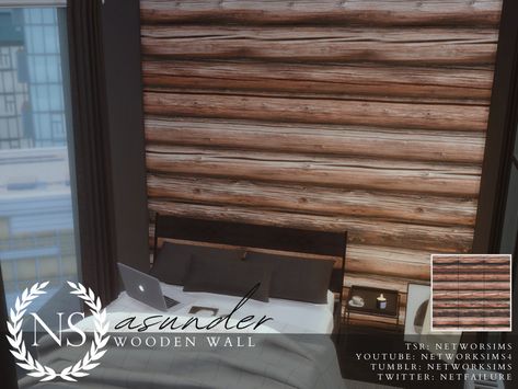 Sims 4 Cc Siding Wall, Rustic Cabin Bathroom, Log Wallpaper, Tounge And Groove, Cabin Wallpaper, Log Cabin Furniture, Log Wall, Log Siding, Cabin Bathrooms