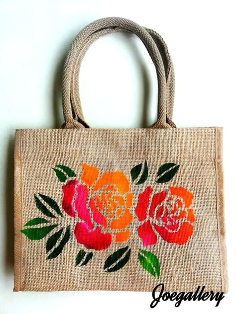 25 + Amazing Hand Painted Jute Bags Designs | Jute Bags For Ladies | Hand Bags Ideas so this video we will discuss about some of the best Hand Painted Jute Bags Designs and ideas so if you like share and subscribe Hand Bags Ideas, Jute Bags Design, Painted Canvas Bags, Hand Painted Purses, Painted Handbag, Bags For Ladies, Fabric Paint Diy, Hessian Bags, Canvas Bag Design