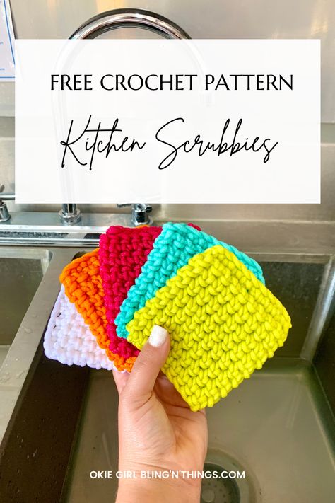 Square Scrubby Crochet Pattern, Scrubbie Yarn Crochet Pattern, Simple Crochet Scrubbies, Crochet Kitchen Scrubbies Pattern, Pot Scrubbers Crochet, Crochet Scrubby Dishcloth Free Pattern, Dishie Yarn Crochet Patterns, Yarn Bee Scrub-ology Cotton Patterns, Scrub-ology Yarn Patterns