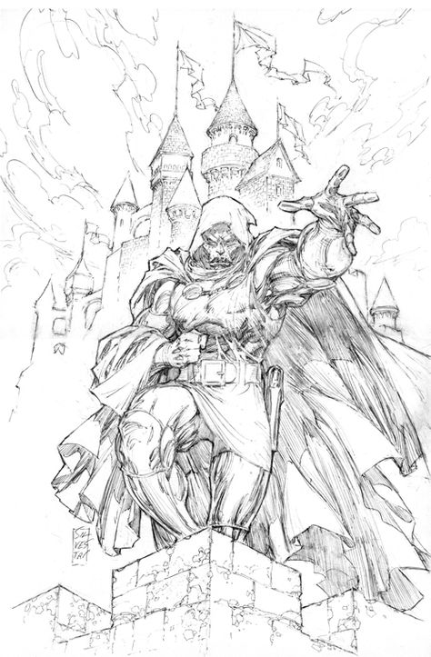 Dr. Doom by Marc Silvestri Mark Silvestri Art, Dr Doom Sketch, Dr Doom Art, Mark Silvestri, Silvestri Art, Marc Silvestri, Dr Doom, Doctor Doom, Comic Book Drawing