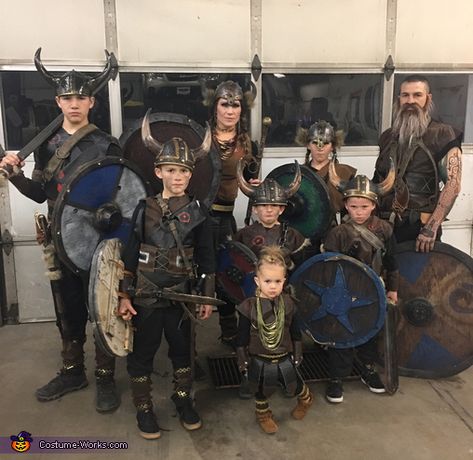 Viking Halloween Costume Family, Viking Themed Halloween Party, Family Viking Costumes, Viking Family Costume, Viking Family, Viking Trunk Or Treat, Diy Viking Costume, Viking Costumes, Viking Themed Party