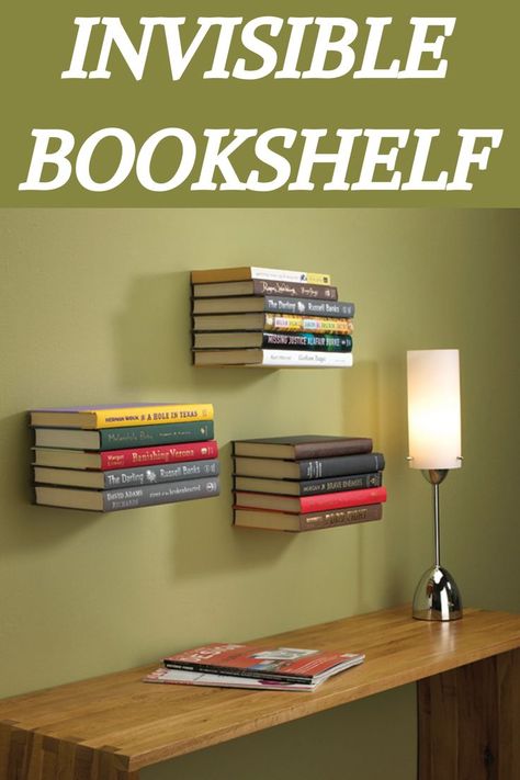 Invisible Bookshelf, Wall Stud, Stud Walls, Book Shelf, All You Need Is, Screwdriver, Bookshelves, Shelves, Books