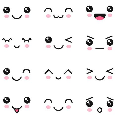 Download this Premium Vector about Kawaii cute faces set, and discover more than 15 Million Professional Graphic Resources on Freepik Side Profile Drawing, Y2k Drawings, Cute Cartoon Faces, Face Doodles, رسم كاريكاتير, Emoji Drawings, Profile Drawing, Cute Smiley Face, Cute Eyes Drawing