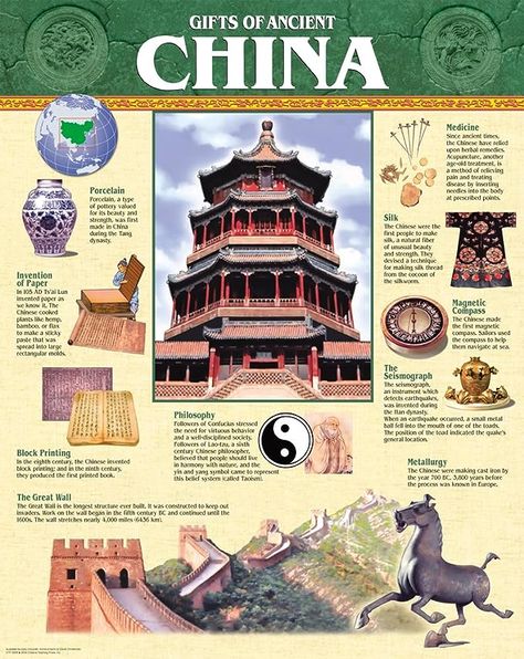 Uncover the 'Gifts of Ancient China' with your students! 🎁🏮 Explore the Creative Teaching Press Chart - a captivating visual aid for your history lessons. 📚✨ Transport your class to ancient times and discover the rich culture and innovations of China. Get your chart now and make history come alive in your classroom! #TeacherResources #HistoryLessons #AncientChina China Ancient, Creative Teaching Press, Chinese Crafts, Historical Timeline, Gifts Creative, History Of India, History Timeline, Asian History, Chinese History