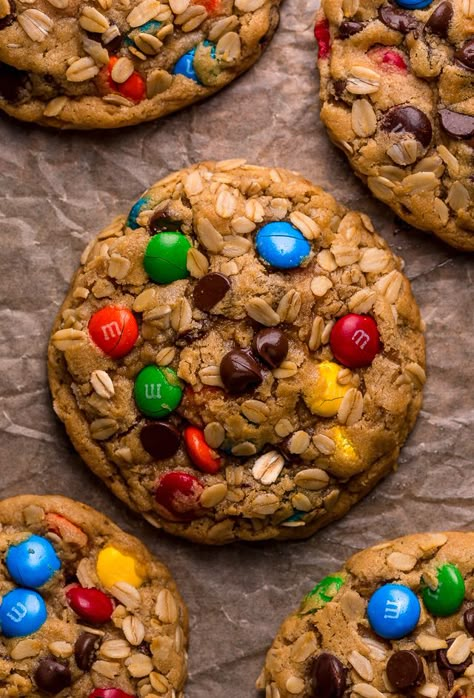 Peanut Butter Monster Cookies Oatmeal Monster Cookies, Peanut Butter Monster Cookies, Meringues Cookies, Chewy Monster Cookies, Monster Cookie Recipe, Fresh Cookies, Monster Cookies Recipe, Baker By Nature, Create Board