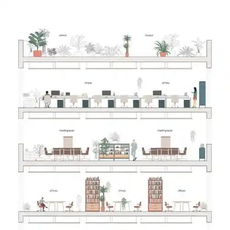 Office Elevation – Show It Better Office Elevation, Architect Illustration, Furniture Top View, Section Drawing, Drawing Architecture, Elevation Drawing, Office Plan, Architects Office, Architecture Design Sketch