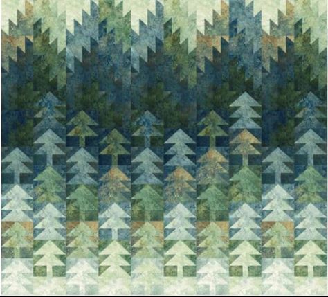 Chevron Quilt Pattern, Evergreen Landscape, Mountain Quilts, Cottage Quilt, Landscape Quilt, House Quilts, Tree Quilt, King Size Quilt, Chevron Quilt