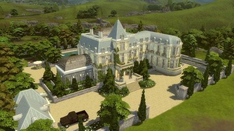 Hi everyone 😊 Welcome to a new speed build video! 
Today we are building a French provincial chateau. It was built in the countryside long ago but is perfect for a modern family. It has 3 bedrooms, 3 bathrooms, a pool, and a little greenhouse. 
If you like it, give it a thumb up and subscribe for more videos! Thank you so much for watching 💕 Bloxburg Inspiration, French Mansion, Sims Freeplay Houses, Sims 4 Speed Build, French Estate, Thumb Up, Sims 4 House Design, Casas The Sims 4, Sims Building