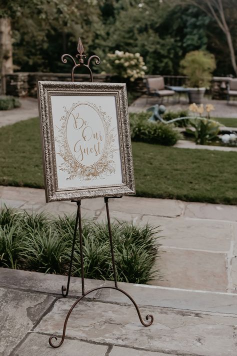 Be Our Guest Wedding Sign, Be Our Guest Sign Wedding, Wedding Beauty And The Beast, Be Our Guest Disney, Camp Room, Disney Themed Wedding, Rapunzel Wedding, Be Our Guest Sign, Wedding Chair Signs