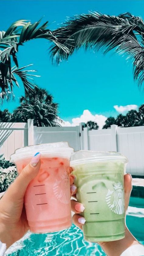 #starbucks#preppy#athetic#pool#besties Preppy Starbucks, Mason Jar Mug, Plastic Cup, Mason Jars, Pool, Tableware