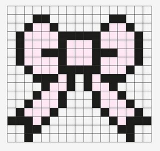 bow Metroid Samus Pixel Art, Pixelated Art Easy, Cute Pixel Art Grid Aesthetic, Small Hello Kitty Pixel Art, Pixel Art Paper Sheet, Crochet Pixle Grids, Bow Grid Pattern, Bow Pixel Grid, Bow Alpha Pattern