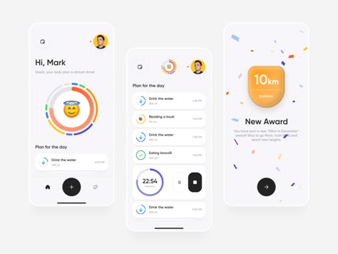 Habits App by Andrew Larin on Dribbble Quiz App Ui, Case Competition, Goal App, Habit App, Habit Tracker App, Mobile Banking App, Reminder App, Ui Design Ideas, App Design Layout