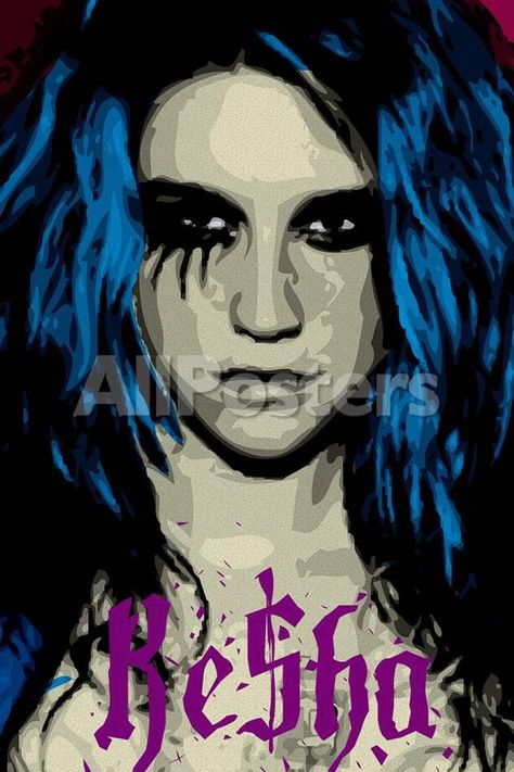 Kesha Poster, Blue Music Poster, Electronic Music Poster, Blues Music Poster, Blue Music, Print Music, Face Pictures, Poster Design Inspiration, Kesha