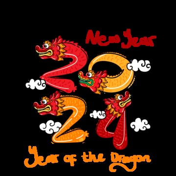 Chinese New Year Wallpaper, Year Of Dragon, Chinese New Year 2024, Doodle Png, Chinese New Year Dragon, Chinese New Year Card, Chinese New Year Design, Pop Art Images, Chinese New Year Greeting