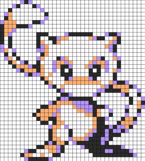 Mew Red And Blue Perler Bead Pattern / Bead Sprite Blue Kandi, Pokemon Solgaleo, Image Pixel Art, Modele Pixel Art, Kandi Cuffs, Hamma Beads Ideas, Pokemon Mew, Pokemon Sprites, Pixel Art Pokemon