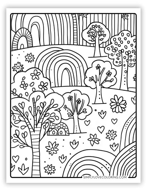 Free Spring Coloring pages for adults are the perfect activity for adults wanting to relieve stress, savor quiet time, or color with their kids Nature Coloring Pages Free Printable, Peaceful Coloring Pages, Coloring Pages For Adults Free Printable, Calm Coloring Pages, Nature Coloring Sheets Free Printable, Free Printable Coloring Pages For Kids, Teen Coloring Pages, Spring Coloring Pages For Adults, Calming Coloring Pages