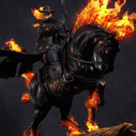 More Photos : https://unboxingbros.com/cowboy-ghost-rider-1-4-scale-custom-statue/

Scale : 1/4 Ghost Rider Cowboy, Ghost Rider Horse, Ghost Rider Blackheart, Undead Warlock, Ghost Raider, Cowboy Ghost, Statues For Sale, Lion Images, Cowboy Art