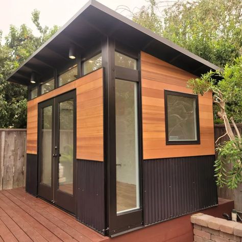 Mid Century Modern Tiny House, Modern Tiny House Plans, Tiny House Village, Modern Shed, Diy Tiny House, Large Sheds, Tiny House Community, Backyard Studio, Building A Tiny House