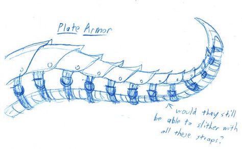 https://omnybus.tumblr.com/post/163458037207/naga-tail-armor-concepts-call-them-nagas-yuan-ti Tail Accessories Drawing, Tail Anatomy, Tail Ideas Drawing, Clothes Design Drawing, Robot Dragon, Hole Drawing, Tail Drawing, Yuan Ti, Character Designing