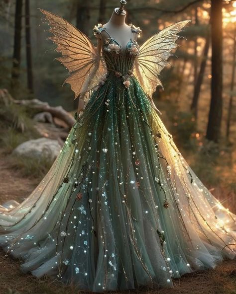 Fashions Universe 🟣 (@fashions.universe) • Instagram photos and videos Fae Outfit, Fancy Dress Ideas, Bakra Eid, Spring Court, Elven Dress, Magical Dress, Oc Stuff, Tail Dress, Dresses Design