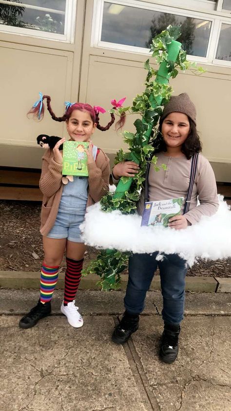 Reading Is Magic Costume, Magic Book Week Costume, Jack And The Beanstalk Costume, Diy Book Week Costumes, Beanstalk Costume, Bookweek Costumes, Barefoot Investor, Storybook Character Costumes, Quick Costumes