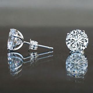 Fake Diamond, Basket Setting, Solitaire Studs, Diamond Stud, Sterling Silver Studs, Sterling Silver Earrings Studs, Silver Earrings Studs, Diamond Earrings Studs, Silver Studs