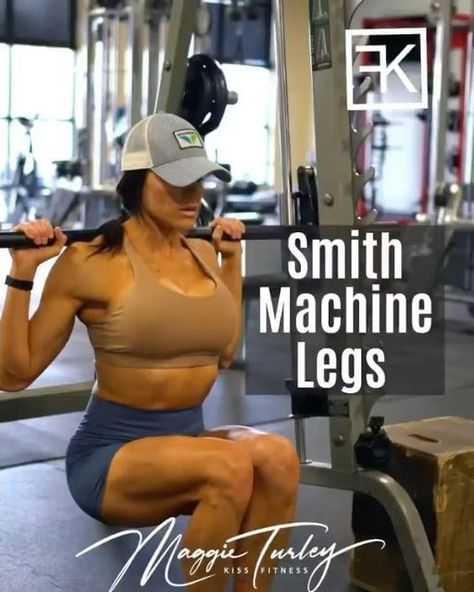 Maggie Turley • KISS®️ Founder on Instagram: "This is one of my favorite leg workouts! All you need is a smith machine and some time. If you like this leg workout, come workout with me everyday on the Kiss Fitness App and get your entire workout program done by me! Home and Gym programs are included, with weekly $100 dollar giveaways, a recipe library to access, and a private Facebook group where we support one another. Try it for free for 7 days, and then it’s only $10/mo!!! #kissfitness # Gym Programs, Smith Machine Workout, Gym Program, Workout With Me, Leg Workouts, Gym Machines, Smith Machine, Leg And Glute Workout, Fitness App