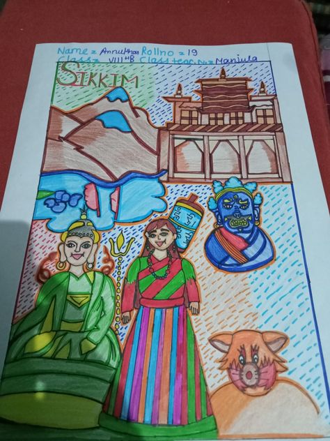 Sikkim drawing Sikkim Drawing, Sikkim Festival, Culture Of Sikkim Drawing, Sikkim Culture, Things To Craft, Alphabet Drawing, Durga Painting, Nature Drawing, Dress Drawing