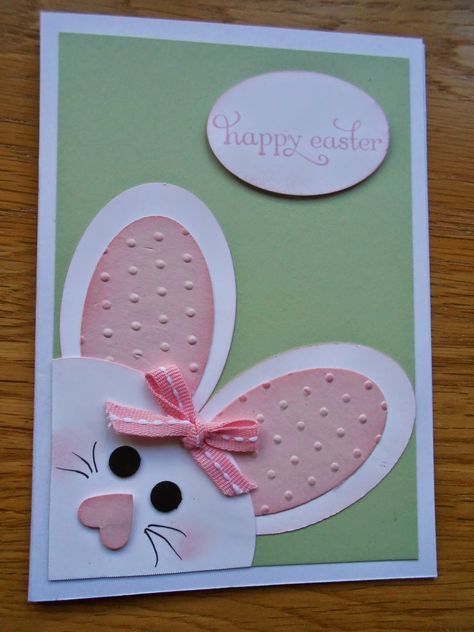 Kids Easter Cards, Diy Easter Cards, Stampin Up Easter, Easter Cards Handmade, Easter Weekend, Oita, Bunny Face, Spring Cards, A Bunny