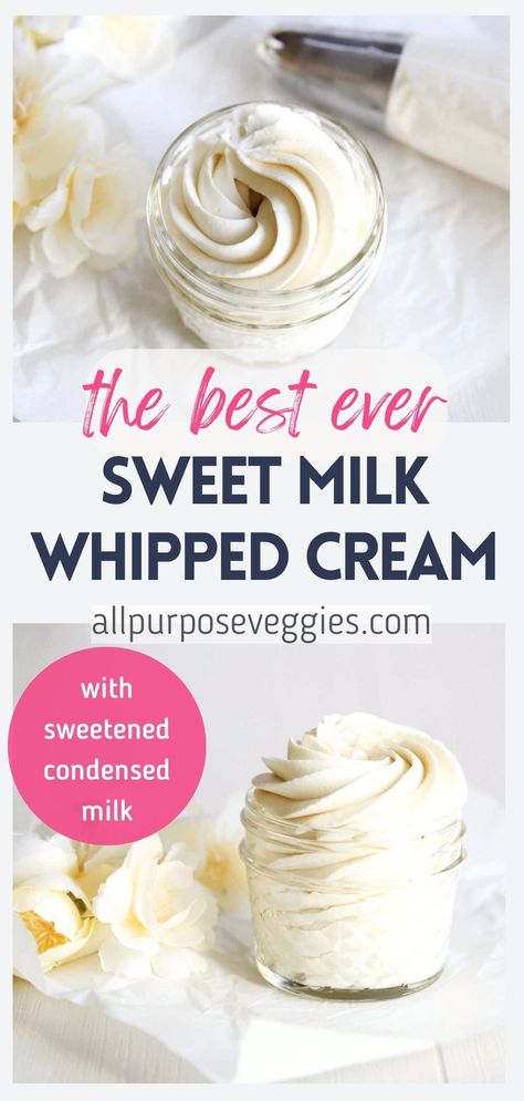 Sweet Whipped Cream Recipe, Condensed Milk Filling For Cake, Sweetened Condensed Milk And Cream Cheese Recipes, Recipes That Use Sweetened Condensed Milk, Treats With Condensed Milk, Cream Cheese Condensed Milk Desserts, Things To Make With Sweet Condensed Milk, Whipped Condensed Milk, Uses For Condensed Milk