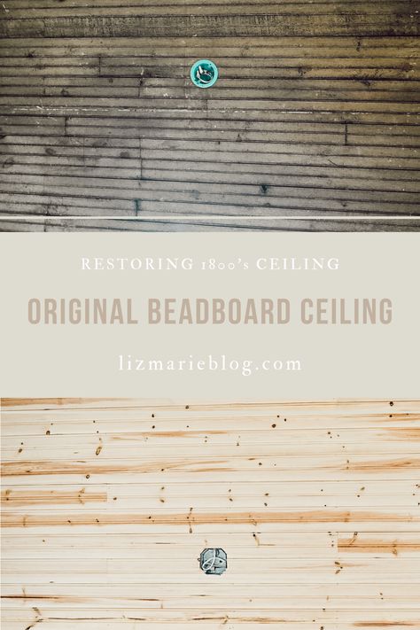 Original 1800's beadboard ceiling & adding on to original beadboard. Beadboard Ceiling With Crown Molding, Breadboard Ceilings, Beadboard Ceiling Stained, Beadboard Trim Ideas, Stained Beadboard Ceiling Porch, Bead Board Drop Ceiling Basement, Stained Beadboard Ceiling, Stained Beadboard, Beadboard Trim