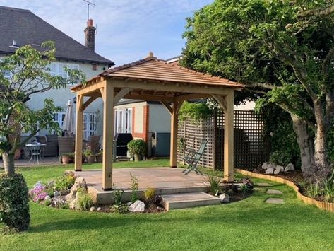 Shire Oak - Oak Framed Gazebos & Pergolas Oak Gazebo, Garden Landscaping Design Ideas, Pergola Diy, Beautiful Home Gardens, Swimming Pool Landscaping, Wooden Gazebo, Building A Pergola, Backyard Gazebo, Pergola Design