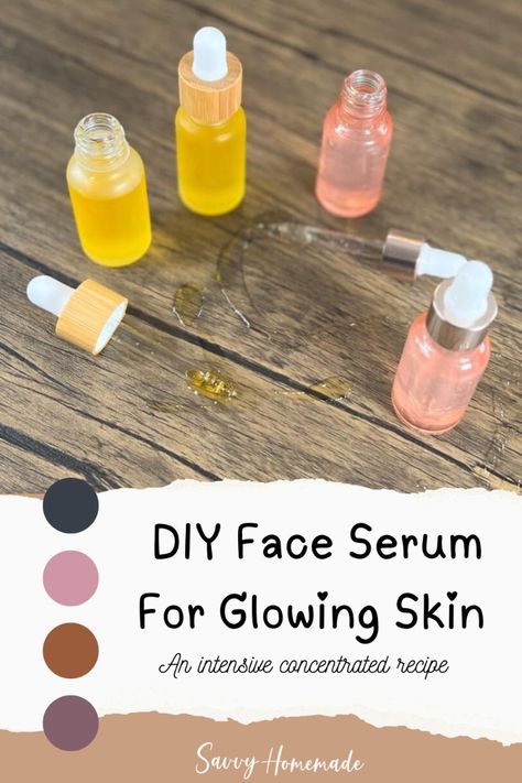 Here's how to make a face serum at home. It's an intensive, concentrated DIY face serum for aging gracefully and achieving radiant, firm, and hydrated skin. This homemade face serum recipe is very intensive and highly concentrated. If you use it under your moisturizer, it will help it penetrate the skin. It will also boost hydration by forming a barrier to reduce water loss. Diy Face Serum For Oily Skin, Diy Face Serum Recipe For Dry Skin, Diy Peptide Serum, How To Make Your Own Face Serum, Home Made Face Serum For Glowing Skin, Diy Face Serum For Glowing Skin, Homemade Serum For Glowing Skin, How To Make Serum At Home, Easy Diy Skin Care Recipes