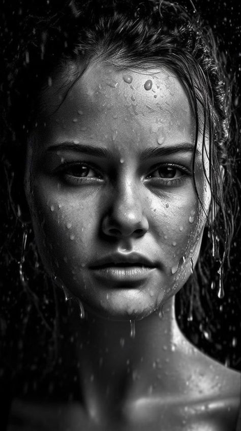 #سیاهقلم Sketch Potrait Idea, Interesting Portrait Photography, B W Portrait, Hyperrealistic Drawing, Black And White Photography Portraits, Portraits Of Women, Dark Portrait, Black And White Face, Portraiture Photography