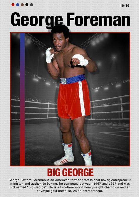 George Foreman George Foreman Boxing, Sports Illustrations Art, Boxing Images, Boxing History, Karate Martial Arts, Rare Occasions, Professional Boxer, George Foreman, Vintage Pics