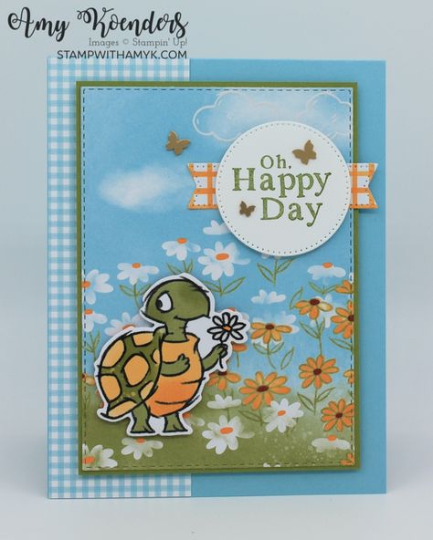 Playing In The Rain, Wink Of Stella, A Turtle, Card Tutorial, Pocket Cards, Stamping Up Cards, Animal Cards, Small Cards, Unique Cards