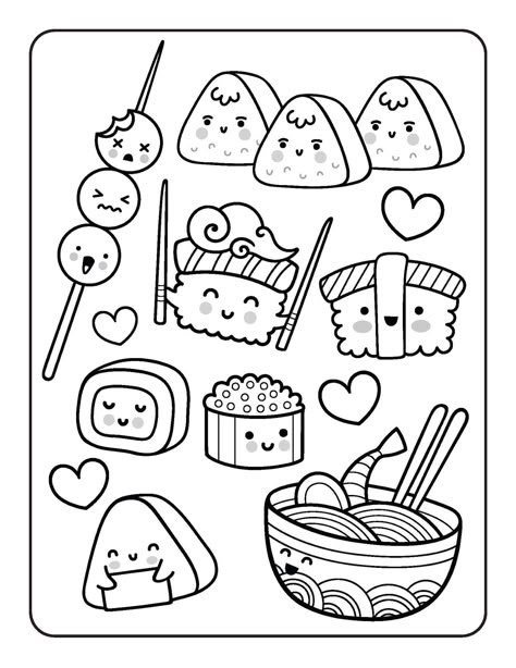 Children will love the cute colouring pages in this themed colouring book. There are heaps of pages to complete, keeping children entertained for hours! Each book also comes with a colourful sheet of more than 500 gem stickers for children to use however they like! Coloring Stickers Printables, Sticker Coloring Pages, Cute Food Coloring Pages, Stickers Coloring Pages, Mini Coloring Pages, Kids Activity Sheets, Kids Colouring Printables, Kawaii Coloring Pages, Gem Stickers