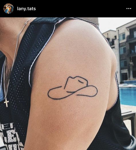 Lany Tattoo Idea, Swift Tattoo, Cowboy Hat Tattoo, Cowboy Tattoos, Taylor Swift Tattoo, Tattoo Inspo, Cowboy Hat, Infinity Tattoo, Lany