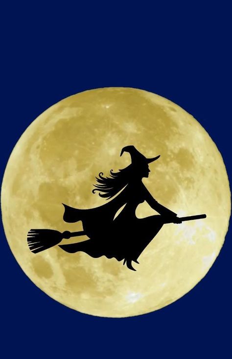 Witch Painting Halloween, Witch Picture Ideas, Witch Silhouette Templates, Halloween Witch Drawing, Witch Flying On Broom, Drawing Halloween, Happy Halloween Pictures, Witch Painting, Baba Jaga