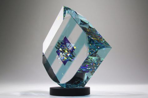 Jack Storms Glass, Jack Storms, Crystal Core, Painted Glass Art, Glass Artwork, Contemporary Glass, Crystal Art, Glass Art Sculpture, Dichroic Glass