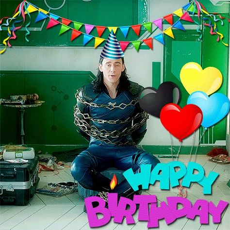 Loki Happy Birthday, Loki Birthday Cards, Loki Birthday Party, Happy Birthday Marvel, Happy Birthday Avengers, Loki Party, Tom Hiddleston Birthday, Loki Birthday, Tom Hiddleston Thor