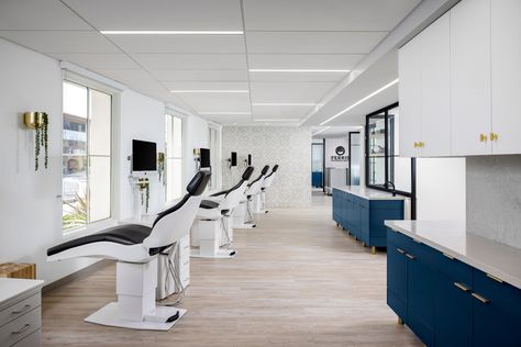 Ferris Orthodontic Group - JoeArchitect Open Bay Dental Office, Orthodontics Office, Orthodontic Office Design, Ortho Office, Orthodontic Office, Dentist Office Design, Dental Office Design Interiors, Office Design Inspiration, Dental Design