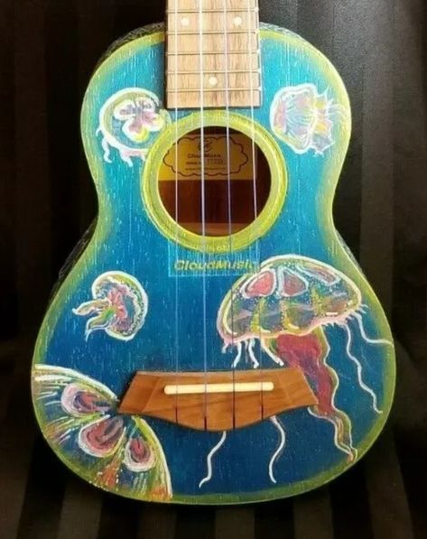 Ukulele Art, Instruments Art, Guitar Painting, Stringed Instruments, George Harrison, Artist Trading Cards, String Instruments, Ukulele, Painting Ideas